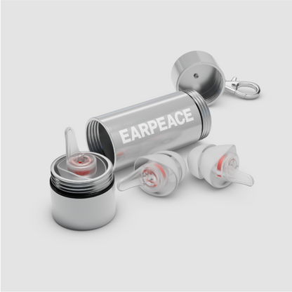 Music PRO earplugs and open carrying case