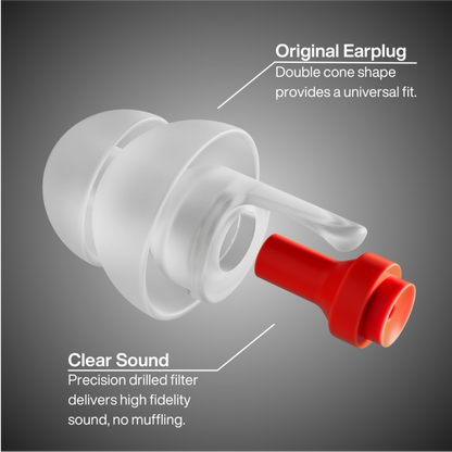 EARPEACE Music earplugs feature clear sound and a universal fit